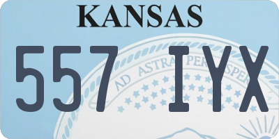 KS license plate 557IYX