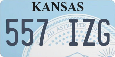 KS license plate 557IZG