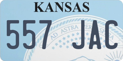 KS license plate 557JAC