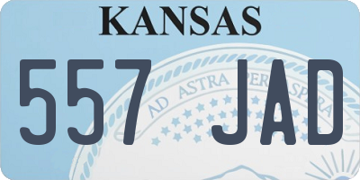 KS license plate 557JAD