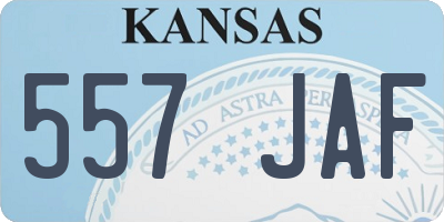 KS license plate 557JAF