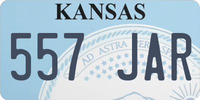 KS license plate 557JAR