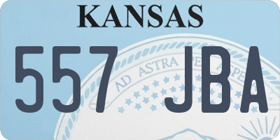KS license plate 557JBA