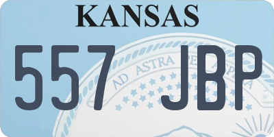 KS license plate 557JBP
