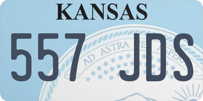 KS license plate 557JDS