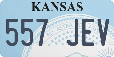 KS license plate 557JEV