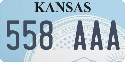KS license plate 558AAA