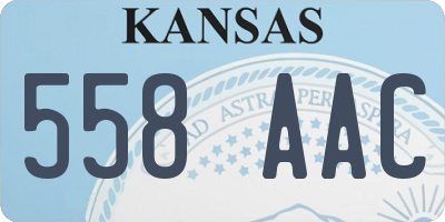 KS license plate 558AAC