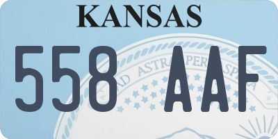 KS license plate 558AAF