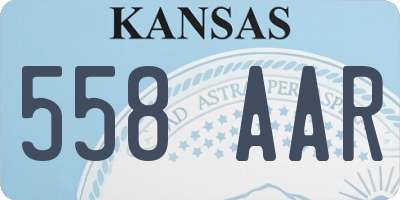 KS license plate 558AAR