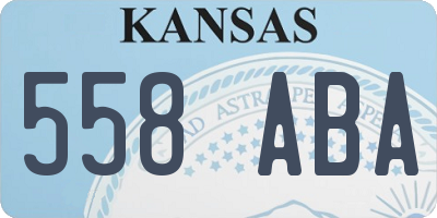 KS license plate 558ABA