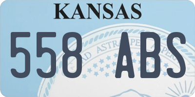 KS license plate 558ABS