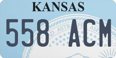KS license plate 558ACM