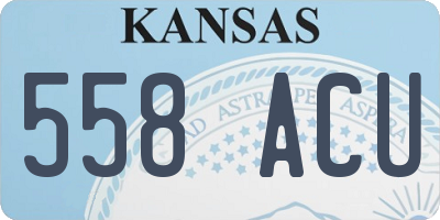 KS license plate 558ACU