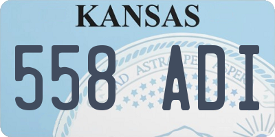 KS license plate 558ADI