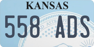 KS license plate 558ADS