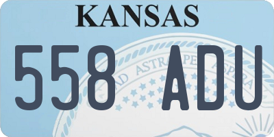 KS license plate 558ADU