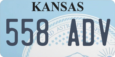 KS license plate 558ADV