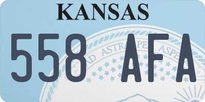 KS license plate 558AFA