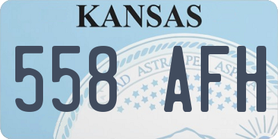 KS license plate 558AFH