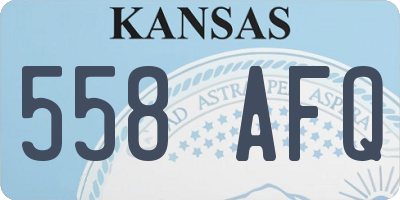 KS license plate 558AFQ
