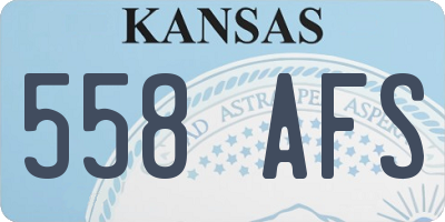 KS license plate 558AFS