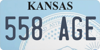 KS license plate 558AGE