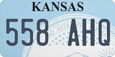 KS license plate 558AHQ