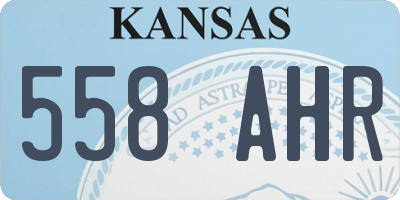 KS license plate 558AHR