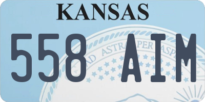 KS license plate 558AIM
