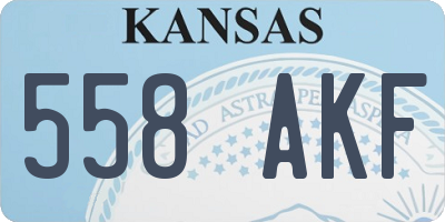 KS license plate 558AKF