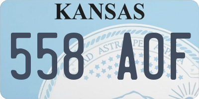 KS license plate 558AOF