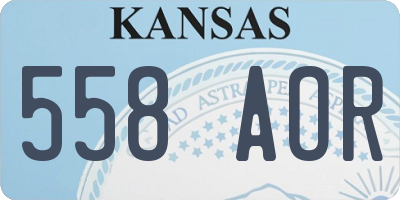 KS license plate 558AOR