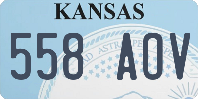 KS license plate 558AOV