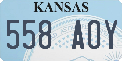 KS license plate 558AOY