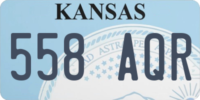 KS license plate 558AQR