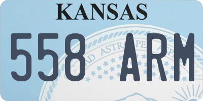 KS license plate 558ARM