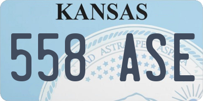 KS license plate 558ASE