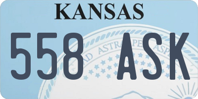 KS license plate 558ASK