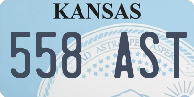 KS license plate 558AST