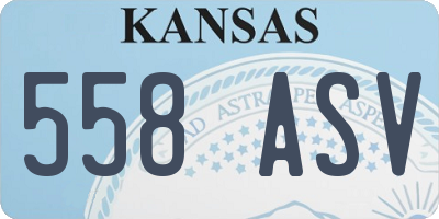 KS license plate 558ASV