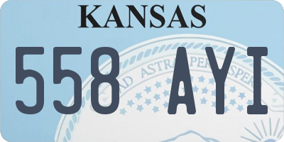 KS license plate 558AYI