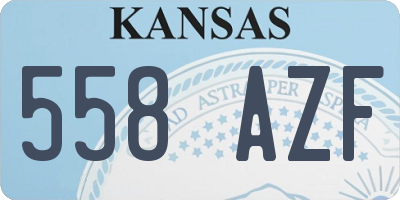 KS license plate 558AZF