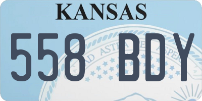 KS license plate 558BDY