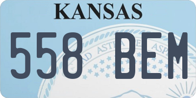 KS license plate 558BEM