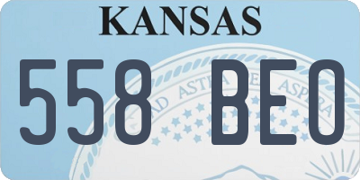KS license plate 558BEO