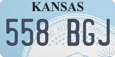 KS license plate 558BGJ