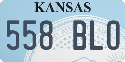 KS license plate 558BLO