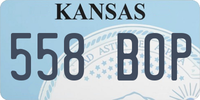 KS license plate 558BOP