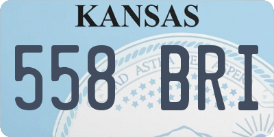 KS license plate 558BRI
